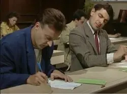 mr bean cheats on exam
