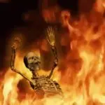 skeleton burning GIF Template