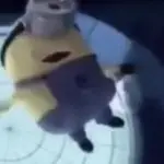 Minion flying away GIF Template