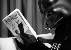 Darth Vader reading Harry Potter