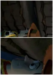 Woody almost dying (toy story)