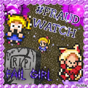 A Pixel Art Poster That Says #Fraud Watch