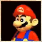 A Pixelated Picture Of Mario Wearing A Red Hat And Overalls
