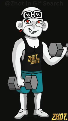 A Cartoon Character With A Zhot Shotz Tank Top