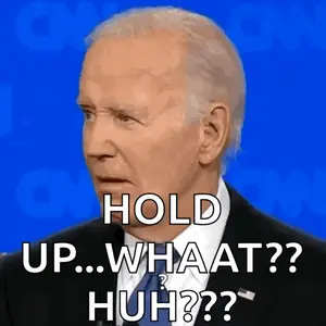 A Man In A Suit And Tie Says " Hold Up What Huh "