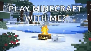 A Screenshot Of A Video Game Called Minecraft With The Words `` Play Minecraft With Me ? ''