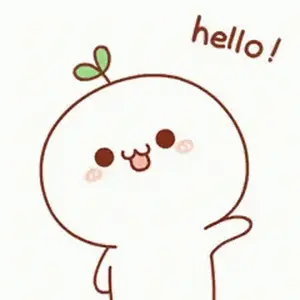 A Cartoon Character With A Plant Growing Out Of It 'S Head Is Saying `` Hello '' .