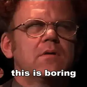 A Man Wearing Glasses Is Making A Funny Face And Saying This Is Boring .