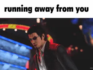 A Man In A Suit Is Running Away From Someone