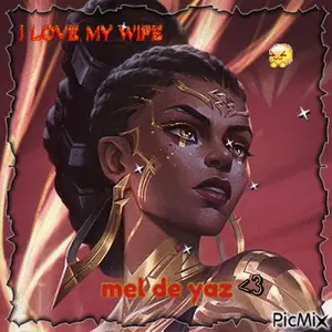 A Picture Of A Woman With The Words " I Love My Wife " Written On It