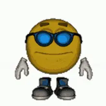 A Smiley Face Wearing Sunglasses Is Giving A Thumbs Up .