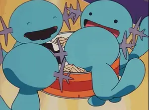 A Group Of Cartoon Characters Are Sitting In Front Of A Book Shelf