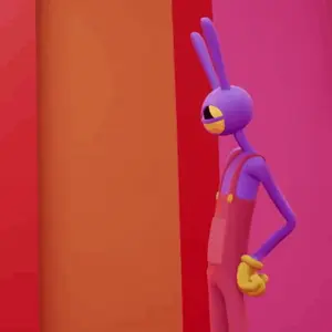 A Purple Cartoon Character With The Word Cringe On The Bottom Right