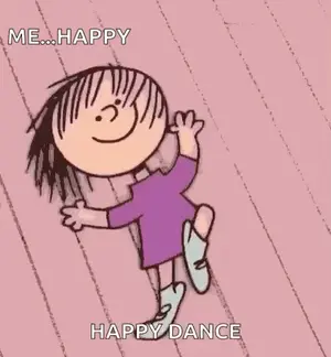 A Cartoon Of A Girl In A Purple Dress Dancing On A Pink Surface .