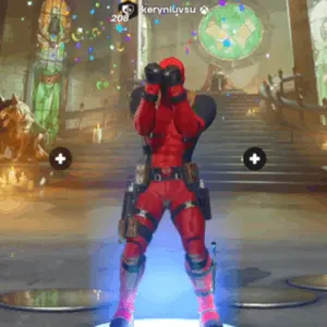 A Screenshot Of Deadpool In A Video Game With The Name Kerynlivsu