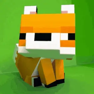 A 3D Model Of A Fox Sitting On A Green Surface