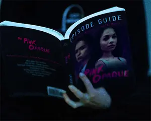 A Person Is Holding A Book Called The Pink Opaque