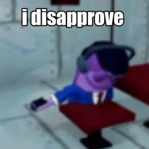 A Purple Cartoon Character Wearing Headphones Is Sitting On A Red Chair And Says I Disappointe