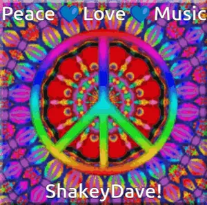 A Colorful Peace Sign With The Words Peace Love Music