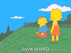 A Cartoon Of Lisa Simpson Standing Next To Ralph Simpson Laying On The Grass .