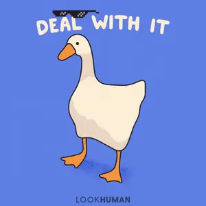 A Cartoon Of A Duck Wearing Sunglasses And The Words Deal With It