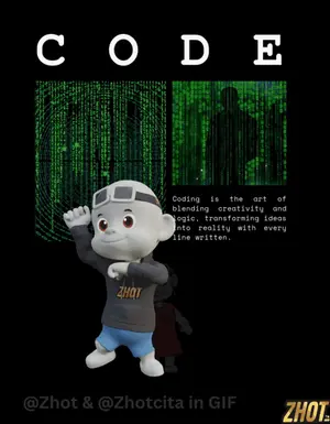 A Poster That Says ' Code ' On It With A Cartoon Character