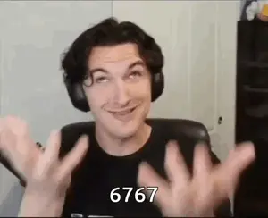 A Man Wearing Headphones Is Making A Funny Face While Sitting In A Chair With His Hands Outstretched .