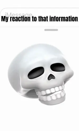 A Picture Of A Skull With The Words " My Reaction To That Information " Above It