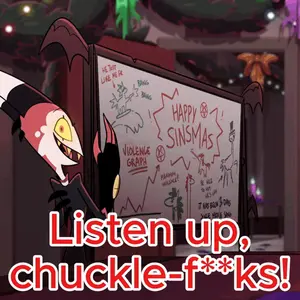 A Cartoon Character Is Standing In Front Of A Whiteboard That Says Happy Sinmas