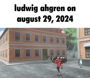 Ludwig Ahgren On August 29 2024 Is Written On A Brick Building