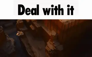 A Picture Of A Canyon With The Words " Deal With It " Above It