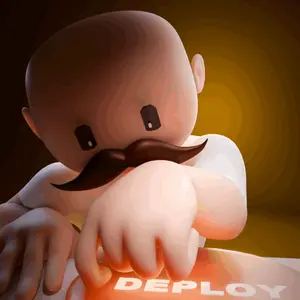 A Cartoon Man With A Mustache Is Pointing At The Word Deploy