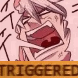 A Cartoon Of A Person Screaming With Their Mouth Open And The Word Triggered .