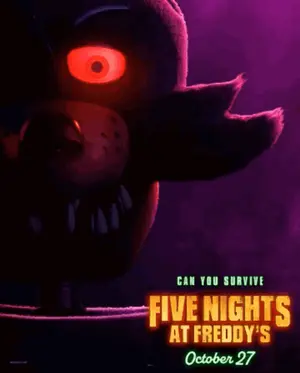 A Poster For Five Nights At Freddy 'S Shows A Cupcake With A Candle On It