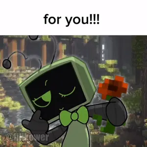 A Drawing Of A Robot Holding A Flower With The Words For You Below It