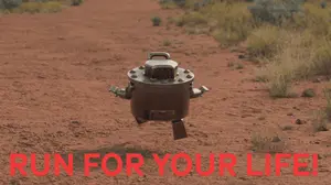 A Poster That Says Run For Your Life In Red Letters