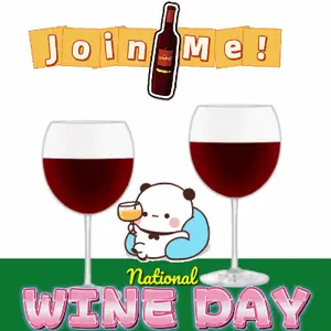 A Poster For National Wine Day With Two Glasses Of Wine And A Bottle Of Wine