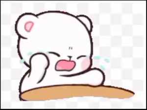 A Cartoon Of A Bear Crying With Tears Coming Out Of His Eyes