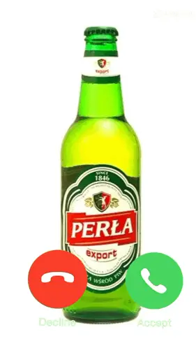 A Bottle Of Perla Export Beer With A Decline And Accept Button Next To It