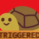 A Cartoon Turtle Is Holding A Sign That Says " Triggered "