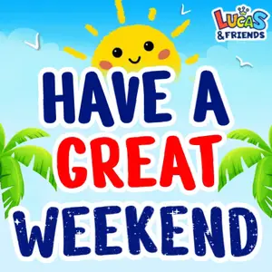 A Poster That Says Have A Great Weekend With Palm Trees In The Background