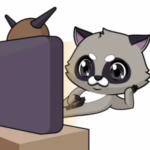 A Cartoon Of A Raccoon Holding A Remote Control In Front Of A Tv