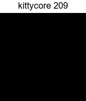 A Black And White Photo Of A Cat 'S Face With The Words `` Kittycore 209 '' Written Above It .