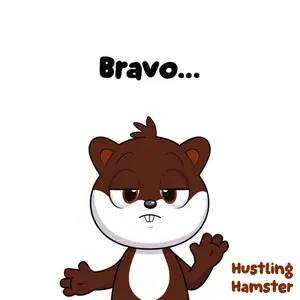 A Cartoon Of A Hamster With The Words Bravo Hustling Hamster Below It