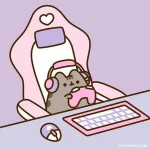 A Cartoon Of A Cat Wearing Headphones And Holding A Video Game Controller