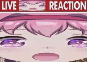 A Picture Of A Girl With Purple Eyes And The Words Live Reaction Above Her Head