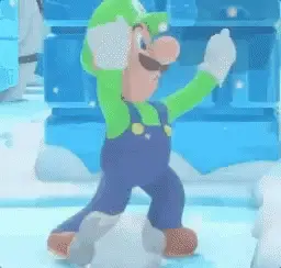 A Cartoon Character With A Green Hat Is Standing On A Snowy Surface .