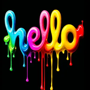 The Word Hello Is Written In A Rainbow Of Colors On A Black Background