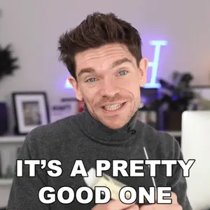 A Man In A Turtleneck Sweater Is Smiling With The Words It 'S A Pretty Good One Above Him