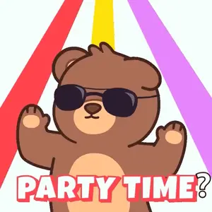 A Teddy Bear Wearing Sunglasses And A Party Hat Says Party Time ?